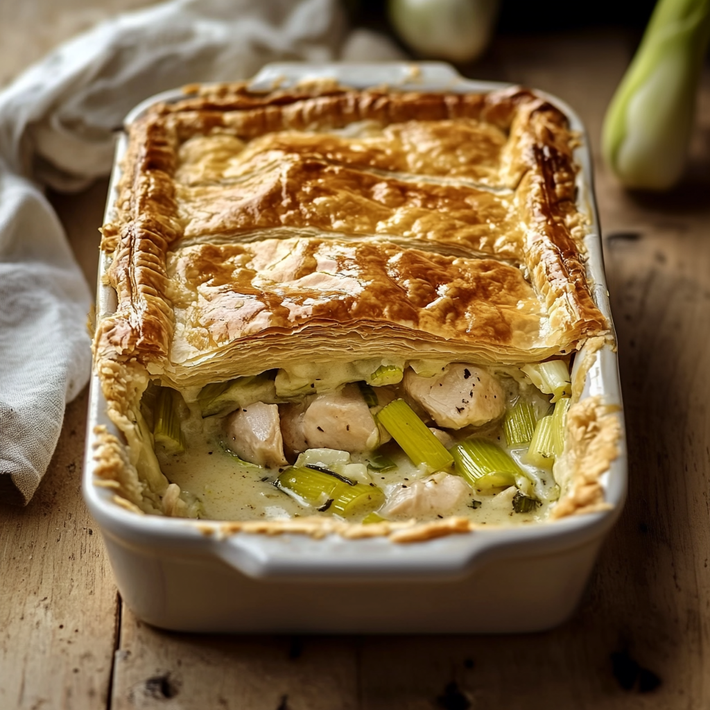 Classic British Chicken and Leak Pie